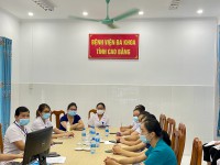 Điểm cầu BVĐK tỉnh tham dự lớp tập huấn.