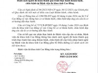 Thông báo danh sách người đã hoàn thành quá trình thực hành Khám bệnh, chữa bệnh tại Bệnh viện đa khoa tinh Cao Bằng.