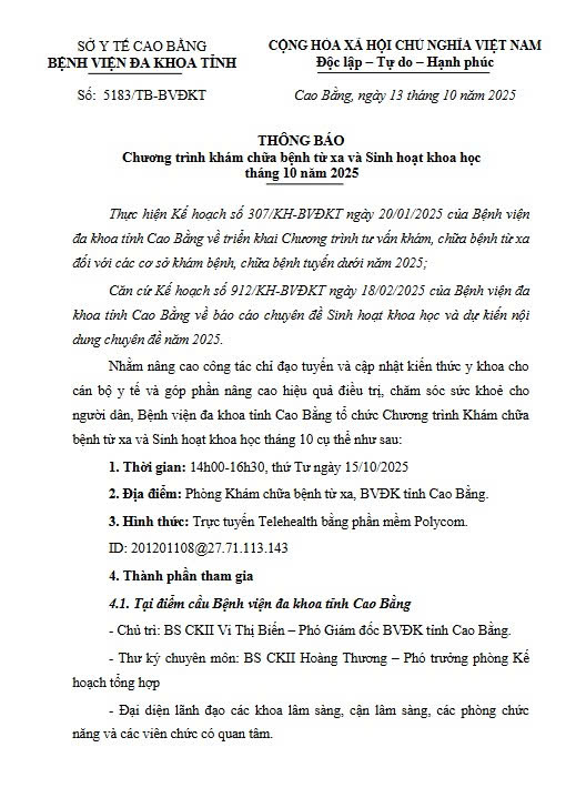 chương trình tháng 10 1