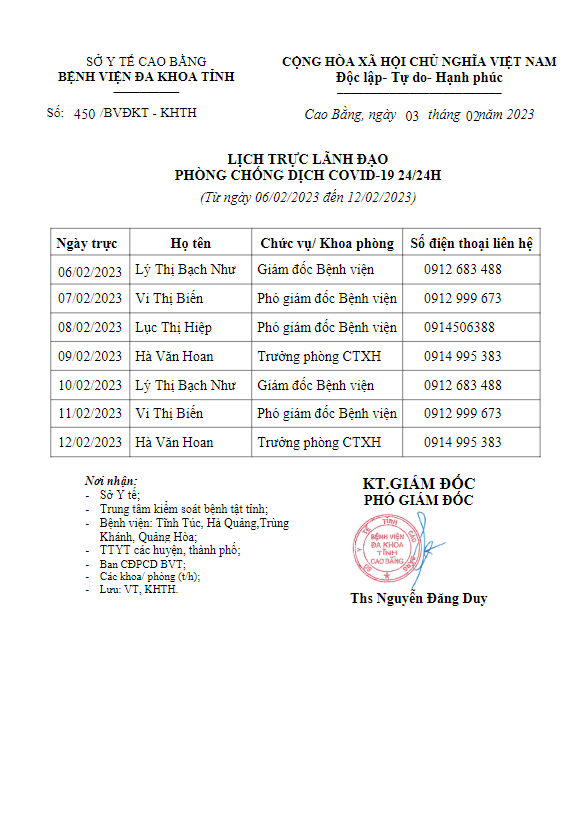 trực dịch tuần 6