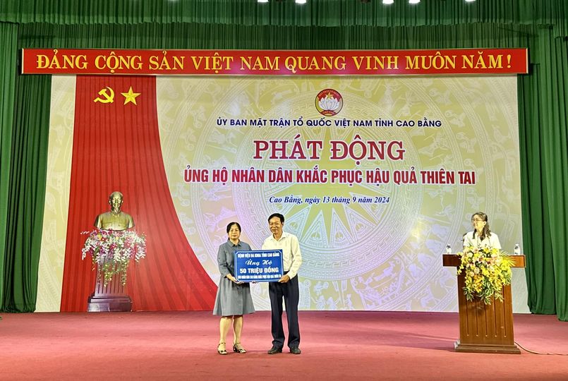 Bệnh viện Đa khoa tỉnh Cao Bằng quyên góp, ủng hộ 50 triệu đồng khắc phục hậu quả thiên tai